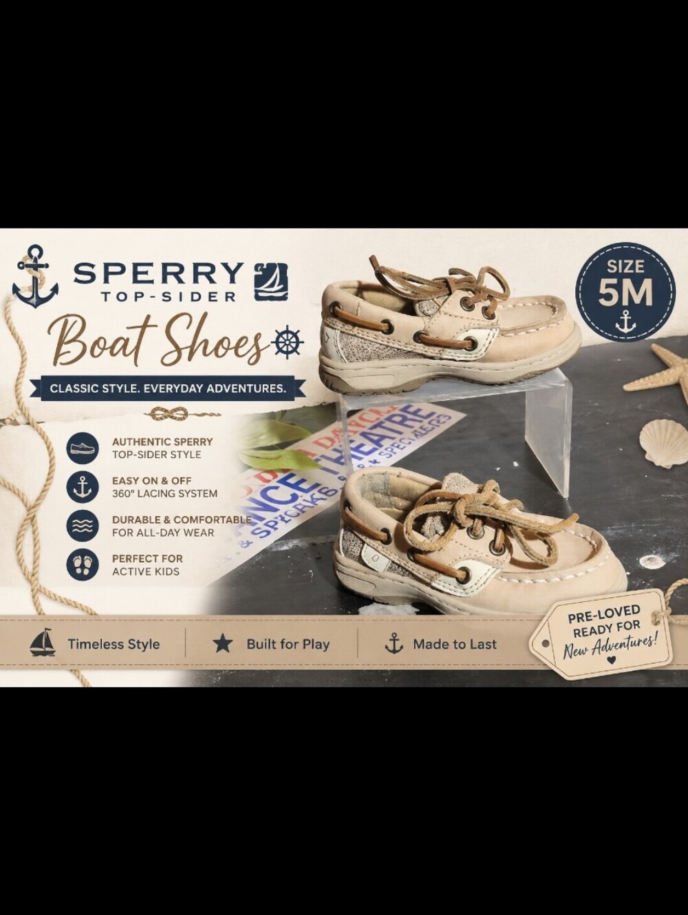 SPERRY Top Sider Boat Shoes 5M